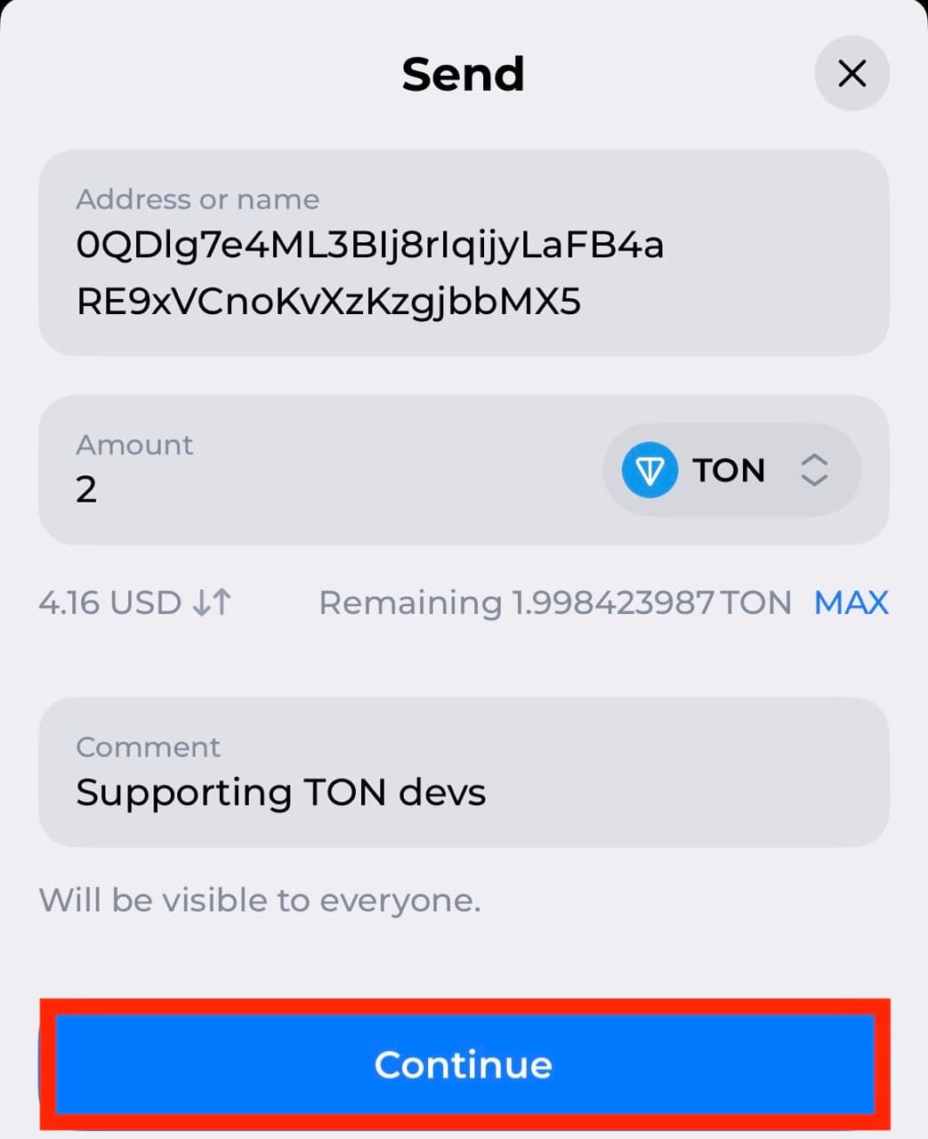 Send TON